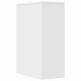 Narrow Bathroom Cupboard with Wheels White Engineered Wood - Rear View