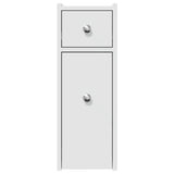 Narrow Bathroom Cupboard with Wheels White Engineered Wood