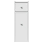 Narrow Bathroom Cupboard with Wheels White Engineered Wood