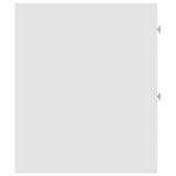Narrow Bathroom Cupboard with Wheels White Engineered Wood