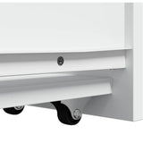 Narrow Bathroom Cupboard with Wheels White Engineered Wood