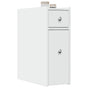 Narrow Bathroom Cupboard with Wheels White Engineered Wood