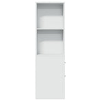 Narrow Bathroom Cupboard with Wheels White Engineered Wood