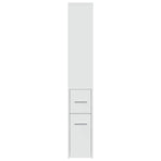 Narrow Bathroom Cupboard with Wheels White Engineered Wood