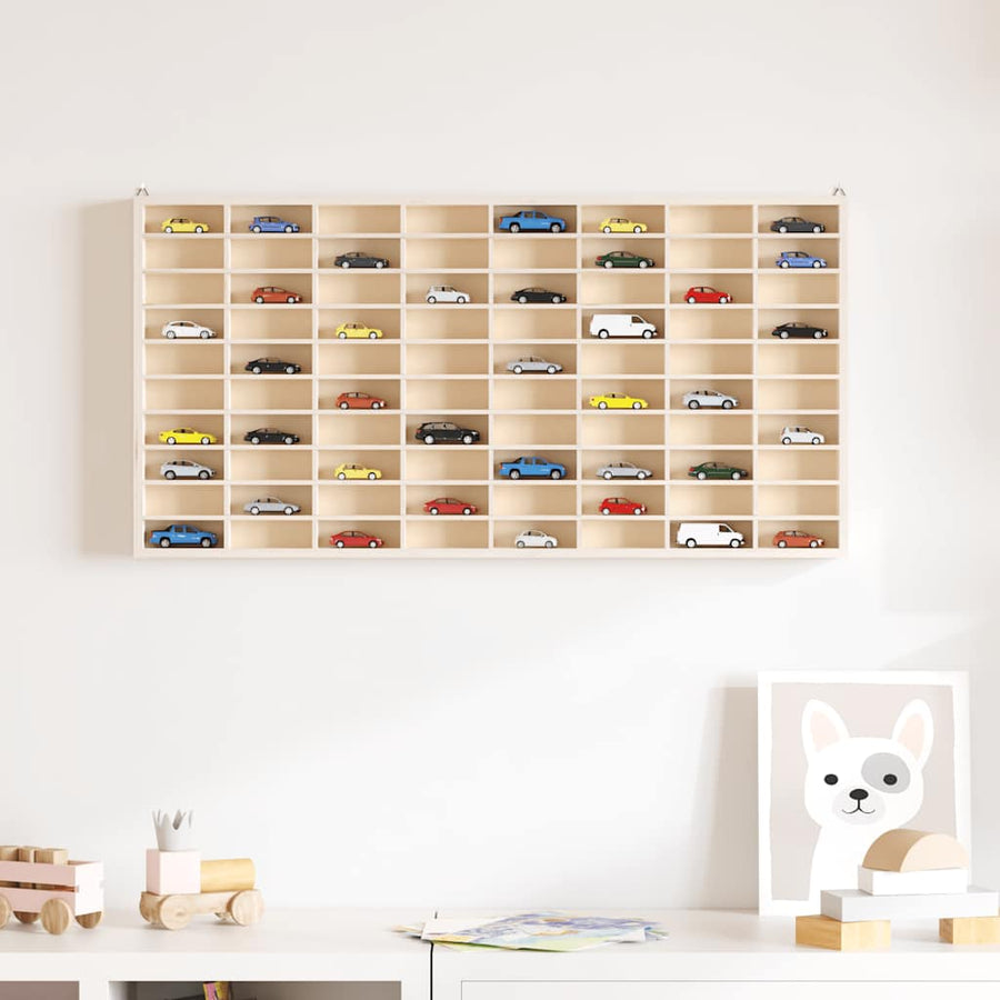 Wooden Collector's Display Case 80 Compartments 80x4.5x40.5 cm