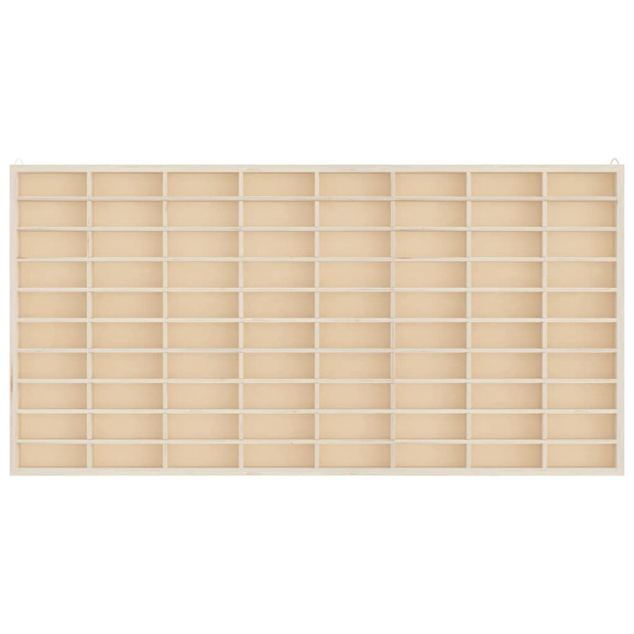 Wooden Collector's Display Case 80 Compartments 80x4.5x40.5 cm