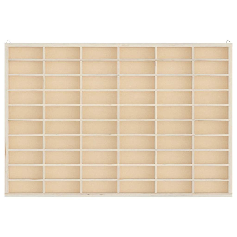 Wooden Collector's Display Case 60 Compartments 60x4.5x40.5 cm