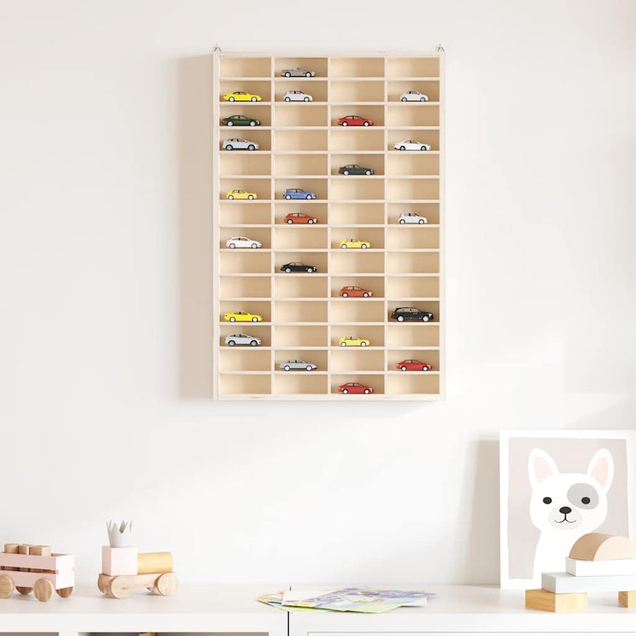 Wooden Collector's Display Case 56 Compartments 40x4.5x60 cm