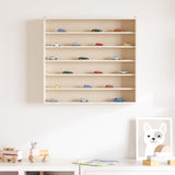 Wooden Collector's Display Case with 6 Shelves 60x8,5x55cm - Side View
