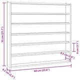 Wooden Collector's Display Case with 6 Shelves 60x8,5x55cm