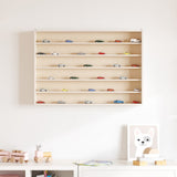 Wooden Collector's Display Case with 6 Shelves 80x8,5x55cm