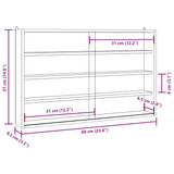 Wooden Collector's Display Case with Doors 60x8.5x37cm