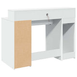 Desk with LED Lights White 120x55x91 cm Engineered Wood - Close-Up Angle