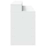 Desk with LED Lights White 140x55x91 cm Engineered Wood - Low Angle