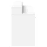 Desk with LED Lights White 160x55x91 cm Engineered Wood - Low Angle