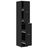 Apothecary Cabinet Black 30x41x174.5 cm Engineered Wood - Front View