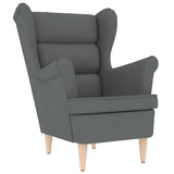 Armchair Dark Grey 74x84x100 cm Fabric - Front View