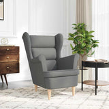 Armchair Dark Grey 74x84x100 cm Fabric - Side View