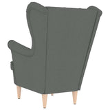 Armchair Dark Grey 74x84x100 cm Fabric - Rear View