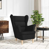 Armchair Black 74x84x100 cm Fabric - Side View