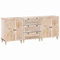 Sideboard 3 pcs 180 x 33.5 x 75 cm Solid mango wood White
