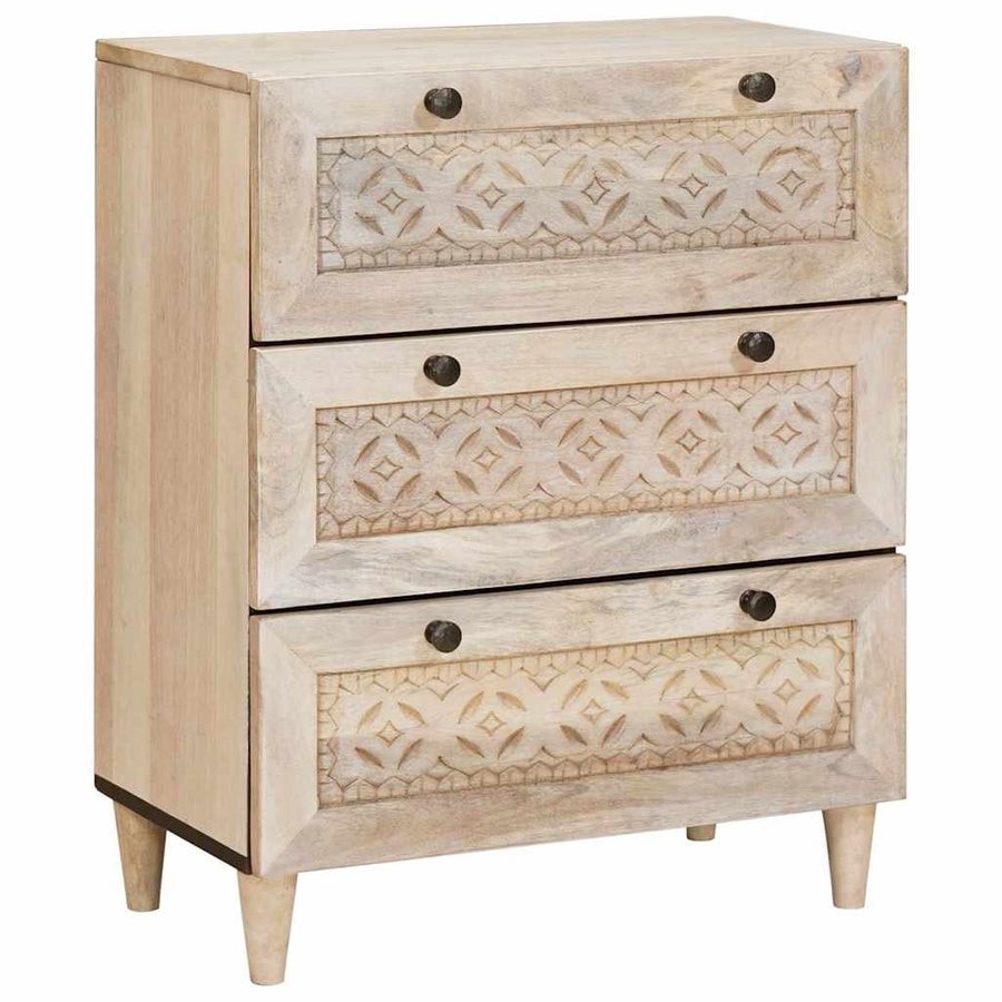 Sideboard 3 pcs 180 x 33.5 x 75 cm Solid mango wood White