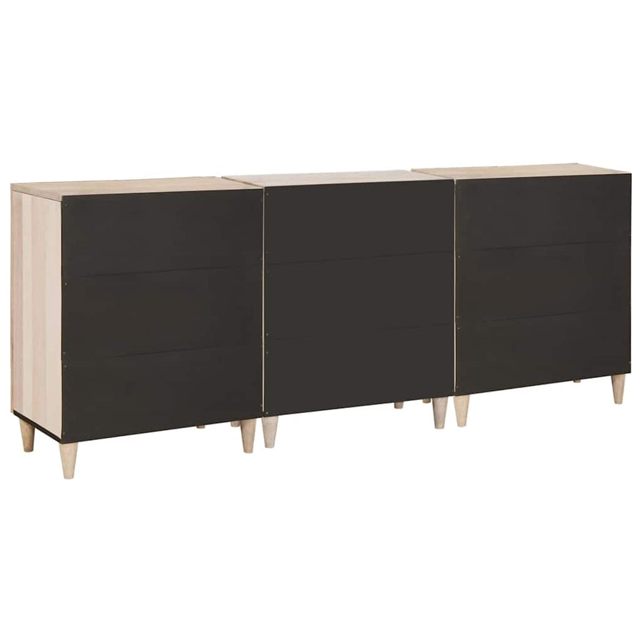 Sideboard 3 pcs 180 x 33.5 x 75 cm Solid mango wood White