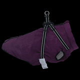 Dog Coat with Harness Waterproof Reflective Purple 3XL - Rear View