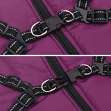 Dog Coat with Harness Waterproof Reflective Purple 3XL - Low Angle