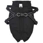 Dog Coat with Harness Waterproof Reflective Black M