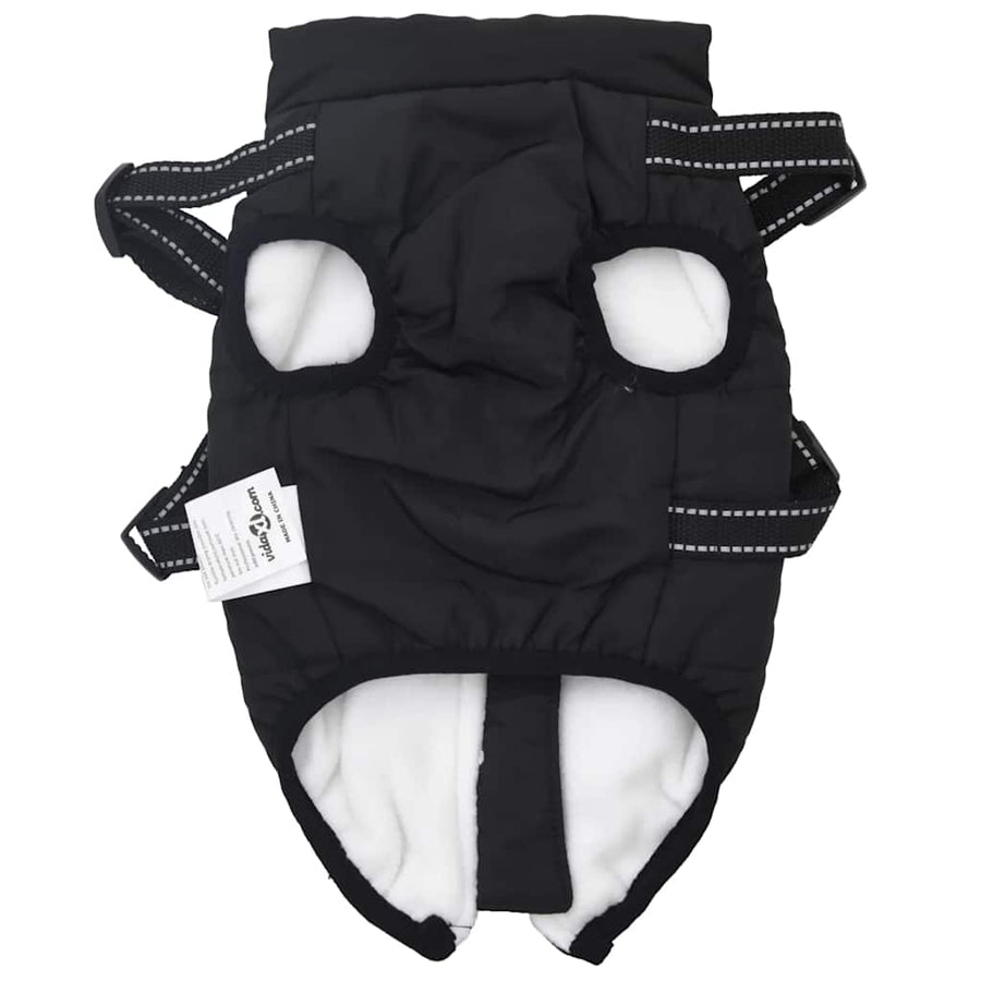 Dog Coat with Harness Waterproof Reflective Black M