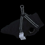 Dog Coat with Harness Waterproof Reflective Black M - Rear View