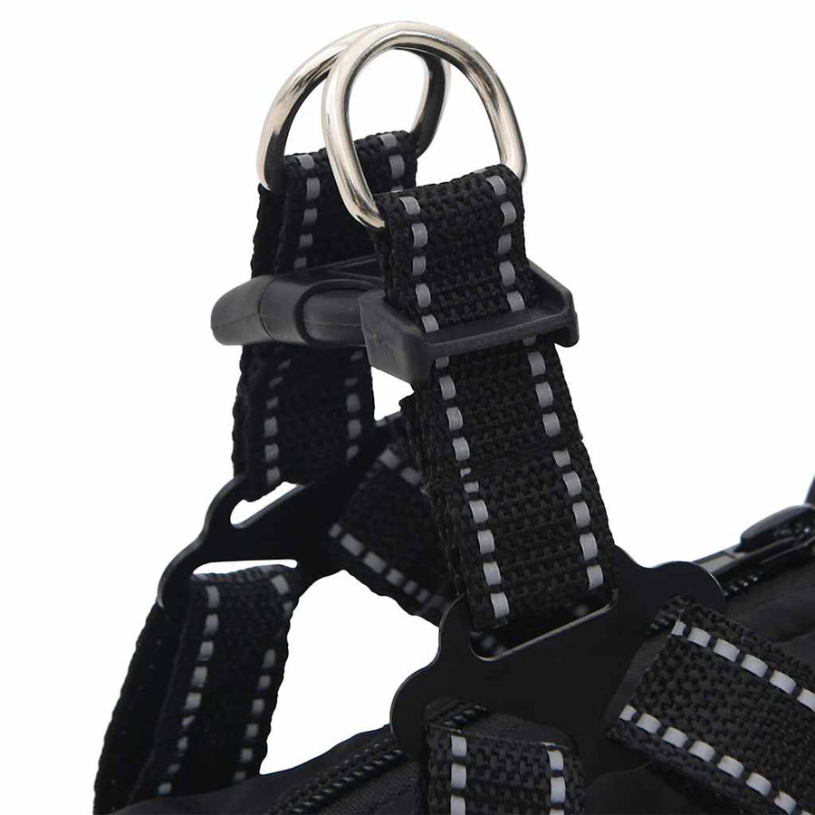 Dog Coat with Harness Waterproof Reflective Black M