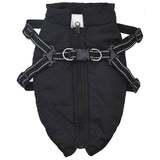 Dog Coat with Harness Waterproof Reflective Black L