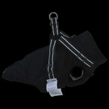 Dog Coat with Harness Waterproof Reflective Black L - Rear View