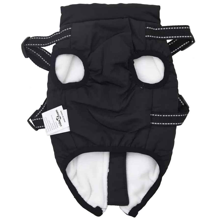 Dog Coat with Harness Waterproof Reflective Black XL