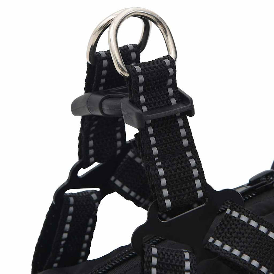 Dog Coat with Harness Waterproof Reflective Black XL