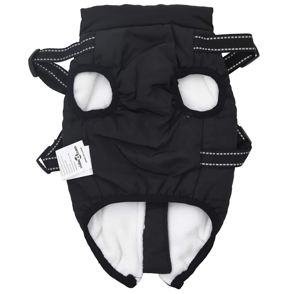 Dog Coat with Harness Waterproof Reflective Black 2XL