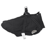 Dog Coat with Harness Waterproof Reflective Black 3XL - Top-Down View