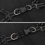 Dog Coat with Harness Waterproof Reflective Black 3XL - Low Angle