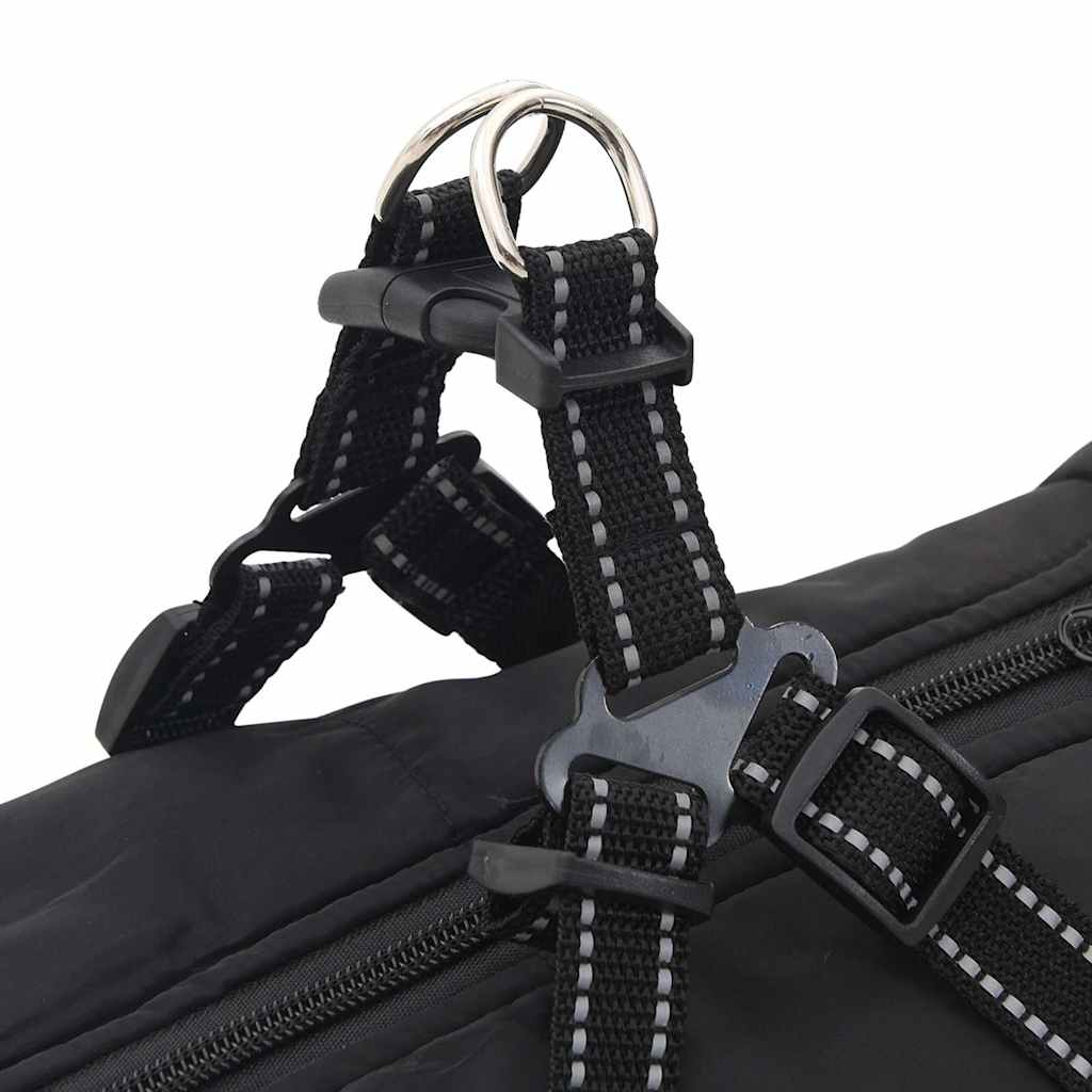 Dog Coat with Harness Waterproof Reflective Black 3XL