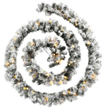 Christmas Garland with LED Lights Green 5 m PVC - Side View