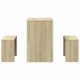 3 Piece Dining Table and Bench set Sonoma Oak Engineered Wood - 45-Degree Angle