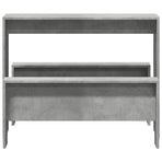 3 Piece Dining Table&Bench set Concrete Grey Engineered Wood