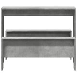 3 Piece Dining Table and Bench Set Concrete Grey Engineered Wood - Top-Down View