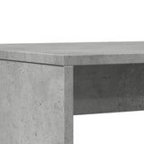 3 Piece Dining Table and Bench Set Concrete Grey Engineered Wood - Low Angle