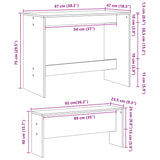 3 Piece Dining Table and Bench Set Concrete Grey Engineered Wood - Extra Image
