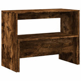 3 Piece Dining Table and Bench Set Smoked Oak Engineered Wood - Close-Up Angle