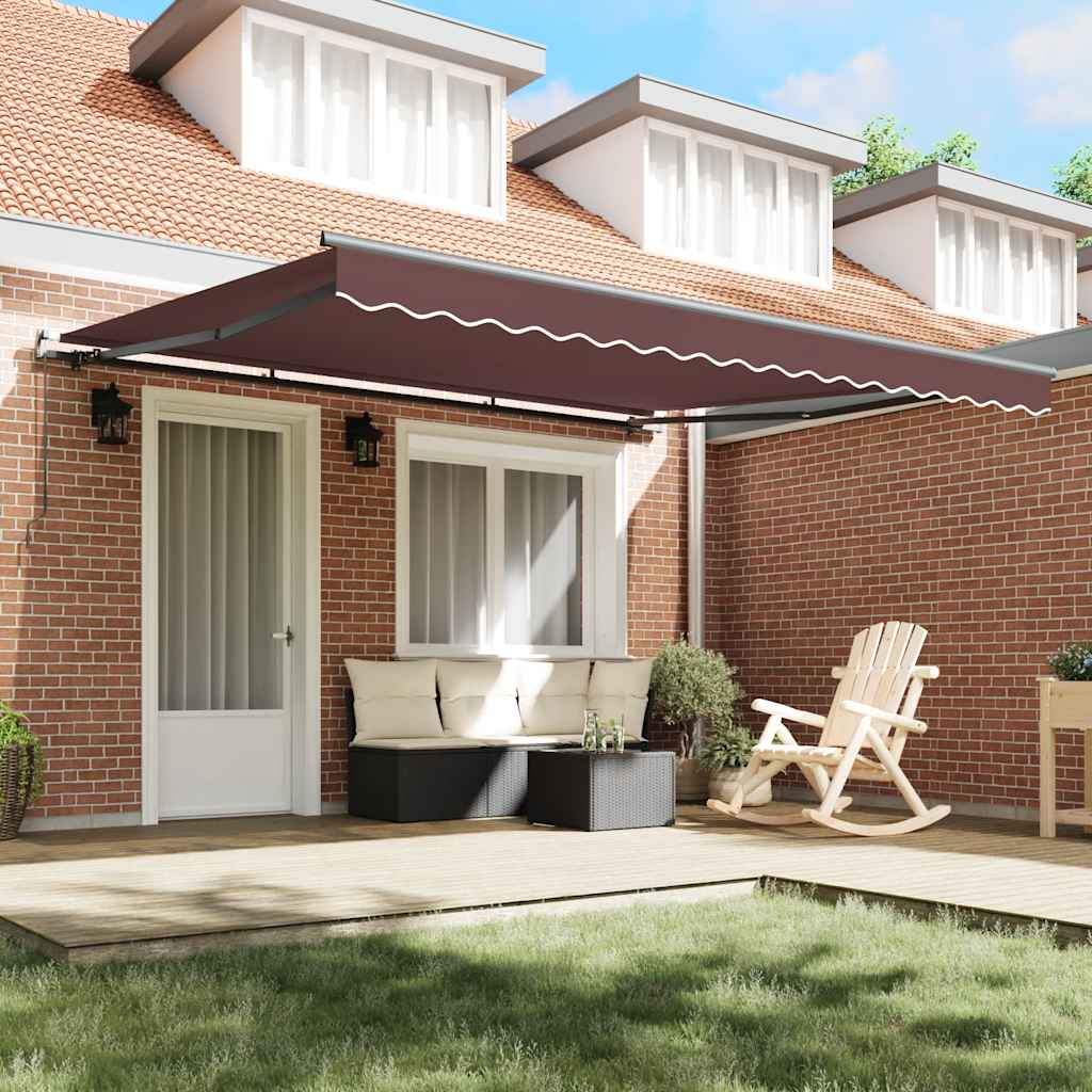 Manual Retractable Awning Brown 400x300 cm