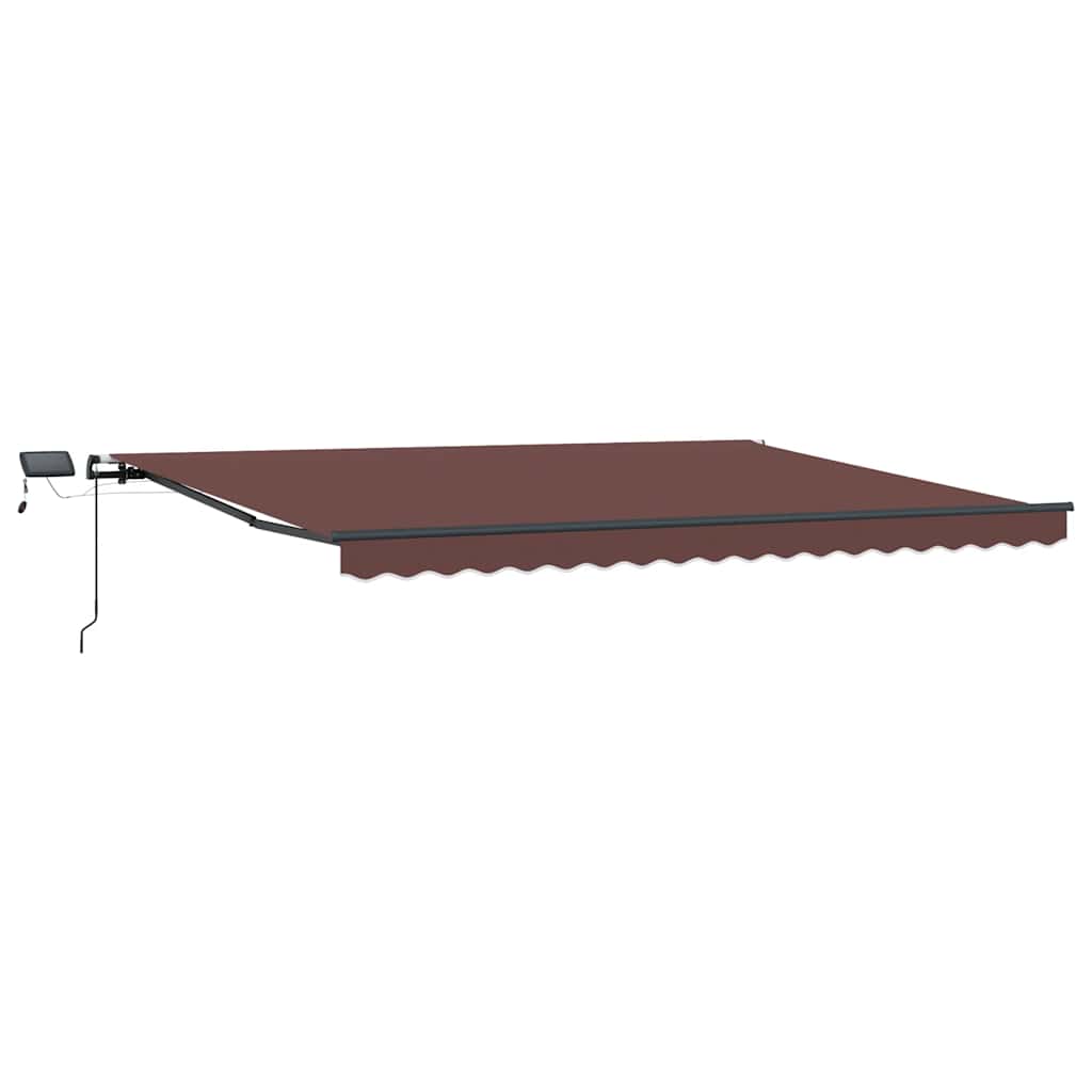 Manual Retractable Awning with LEDs Brown 400x300 cm